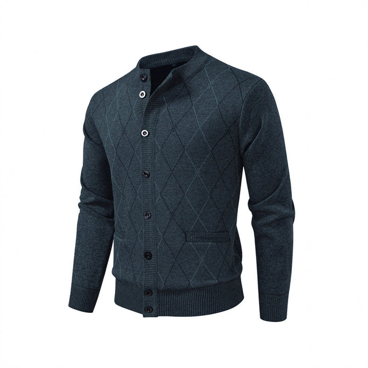 Men's cardigan with modern diamond pattern Lisslune
