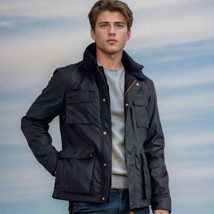 Men's functional sports jacket with practical pockets and high-closing collar Lisslune