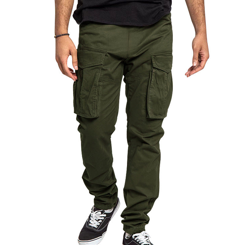 Men's multifunctional cargo pants with elastic waistband and generous pockets Lisslune