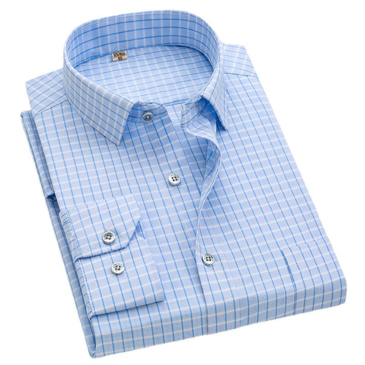 Men's Checked Shirt with Classic Cut and Modern Accents Lisslune