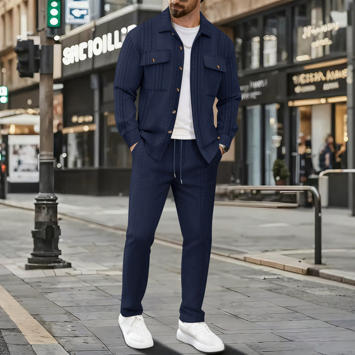 Men's stylish tracksuit with patterned top and elastic waistband Lisslune