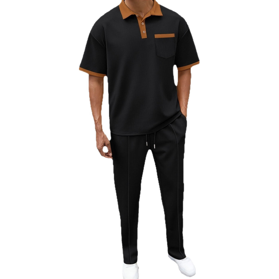 Men's sporty leisure set with contrast details and practical chest pocket Lisslune