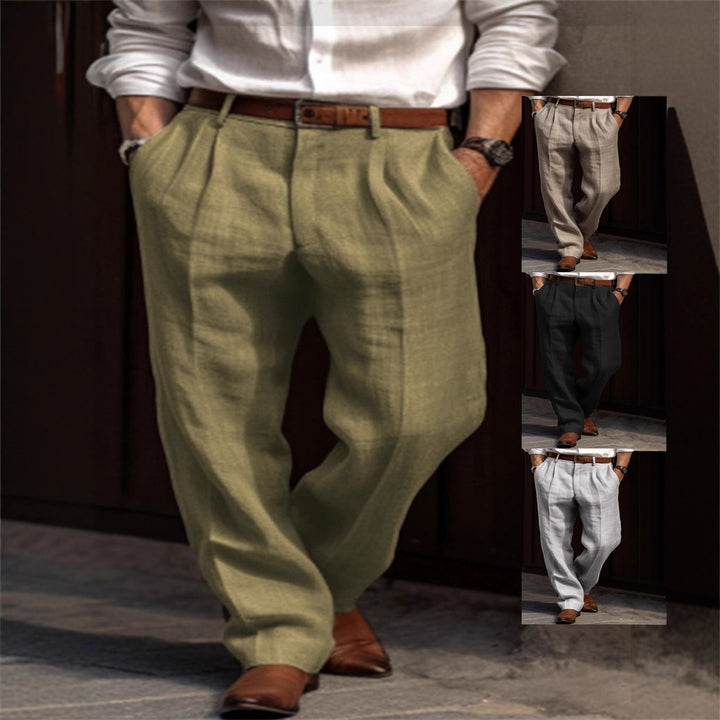 Men's Elegant Linen Pants with Classic Cut and Breathable Properties Lisslune