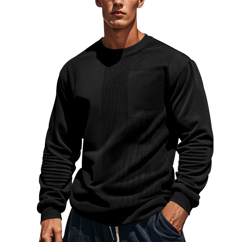 Men's sporty sweatshirt with textured design and practical pocket Lisslune