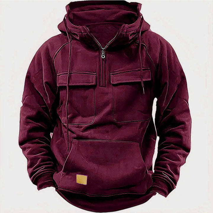 Men's Urban Hoodie with Practical Pocket Design Lisslune