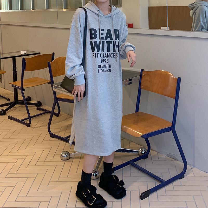 Women's hoodie dress with a casual cut and fashionable graphic design Lisslune