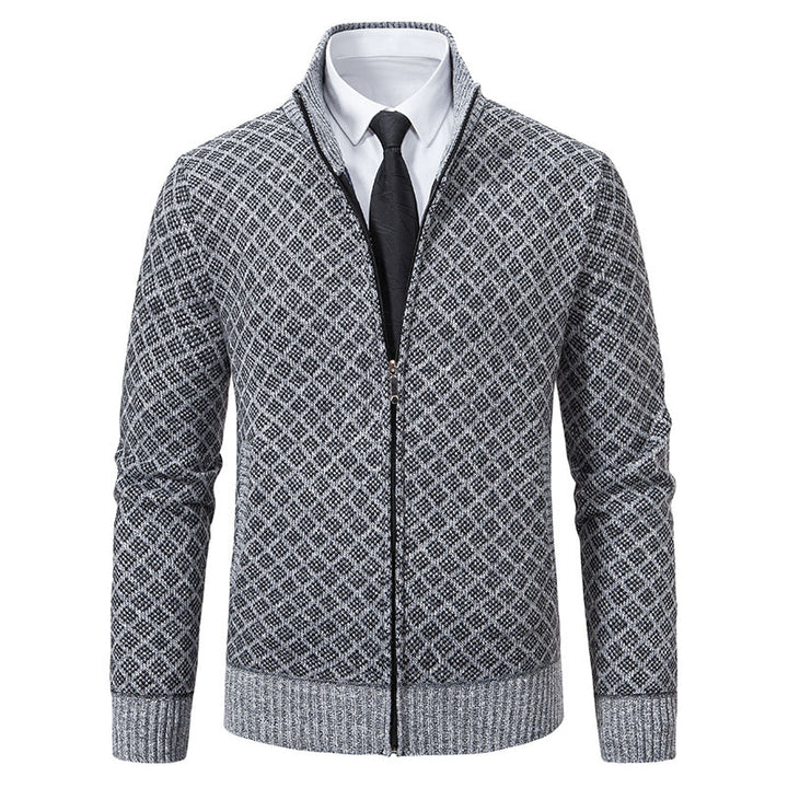 Men's Stylish Cardigan with High-Quality Cable Pattern and Zipper Lisslune
