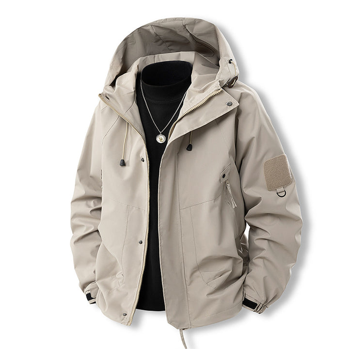 Men's outdoor and leisure jacket with adjustable hood collar and practical pockets Lisslune