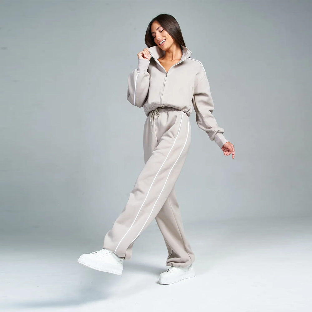 Women's sporty leisure suit with high collar Lisslune