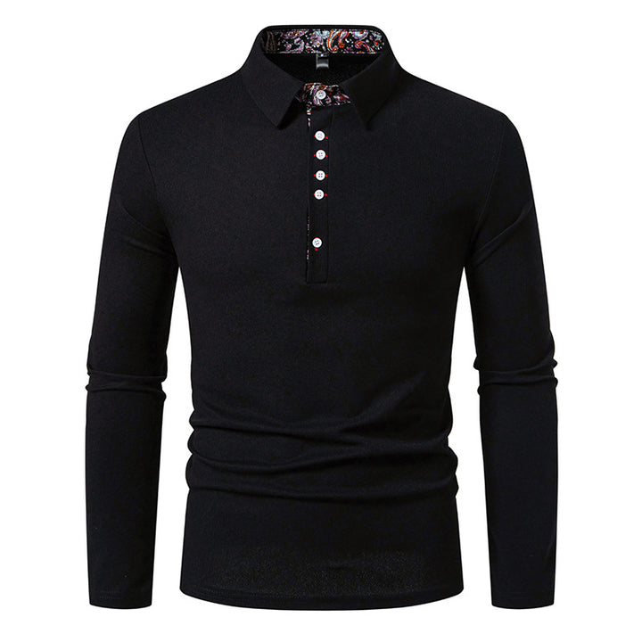 Men's long sleeve shirt with elegant breast pockets and modern stand-up collar Lisslune