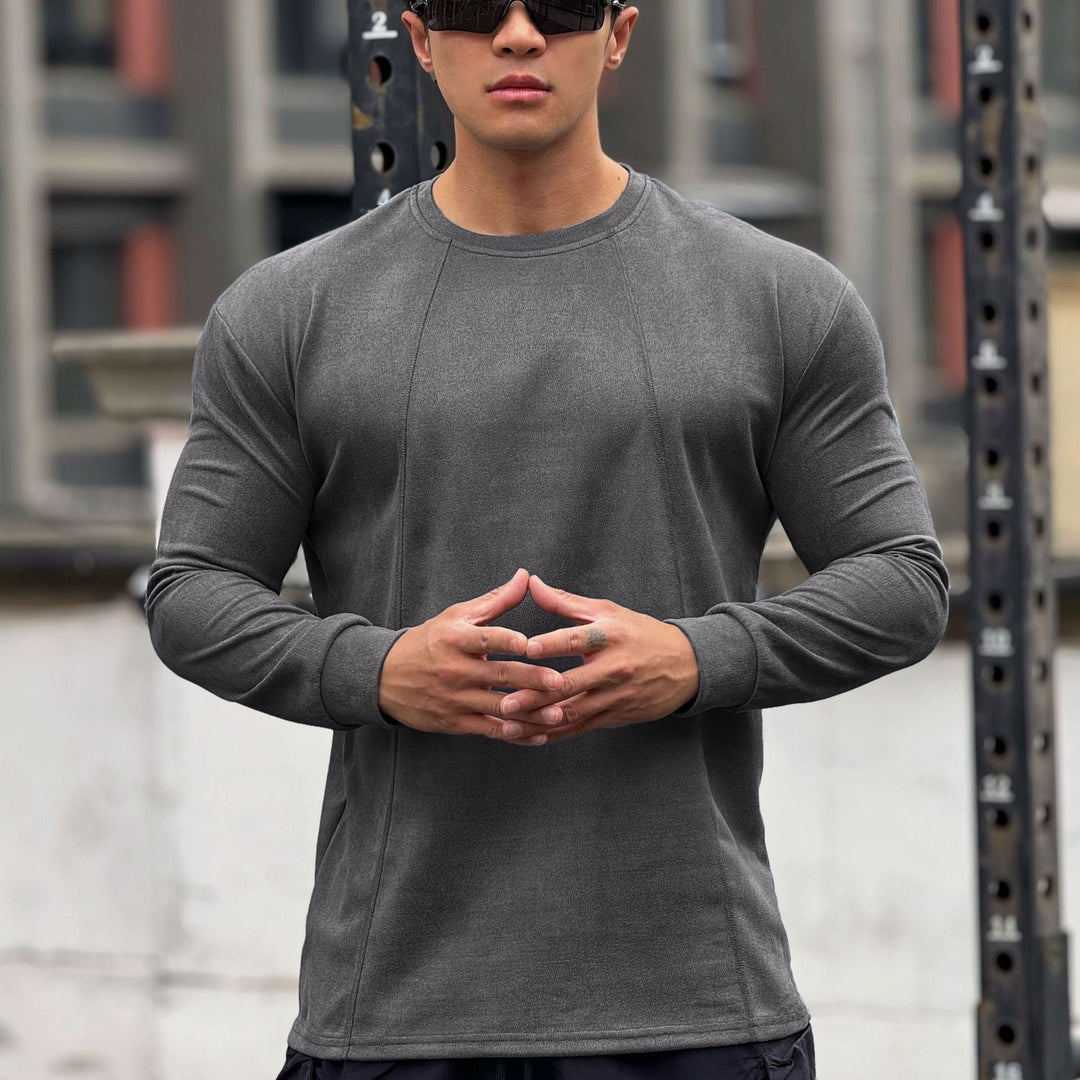 Men's Long Sleeve Sports Shirt with Seamless Processing and Fitted Cut Lisslune