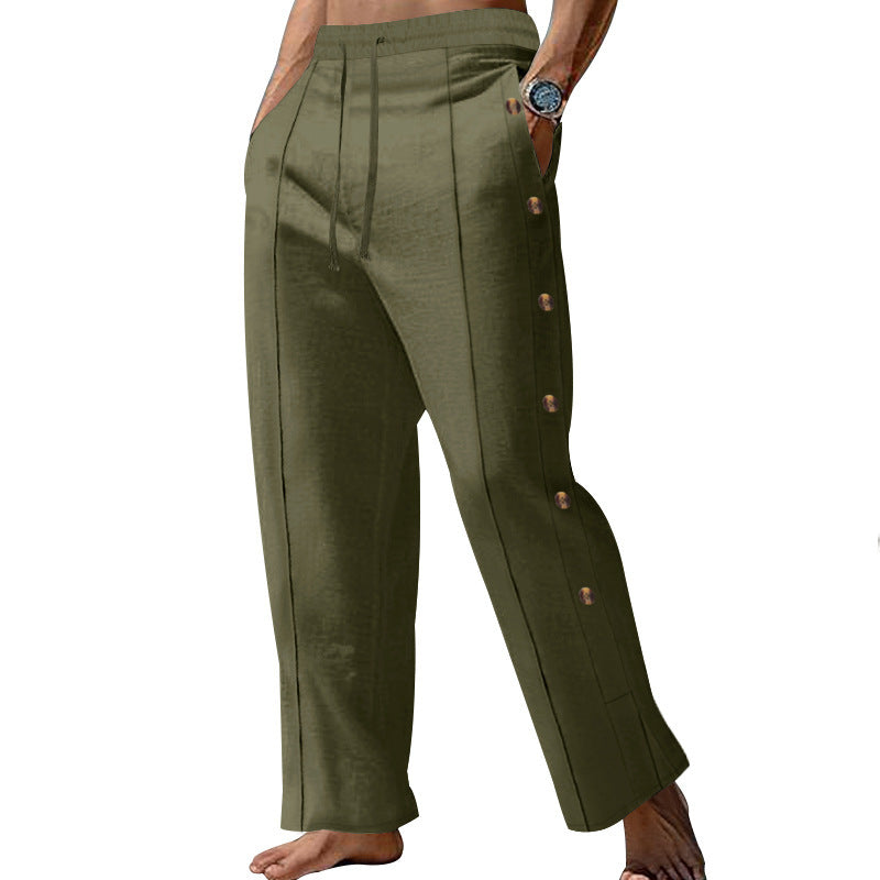 Men's elegant summer pants with side buttons Lisslune