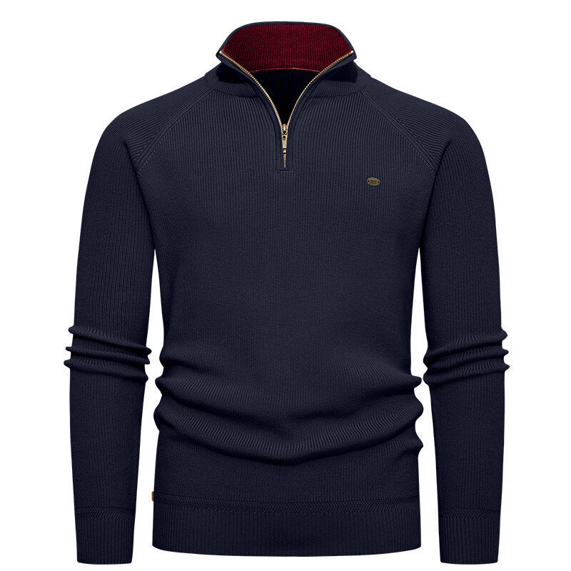 Men's high-quality knitted sweater with stand-up collar and modern zipper Lisslune