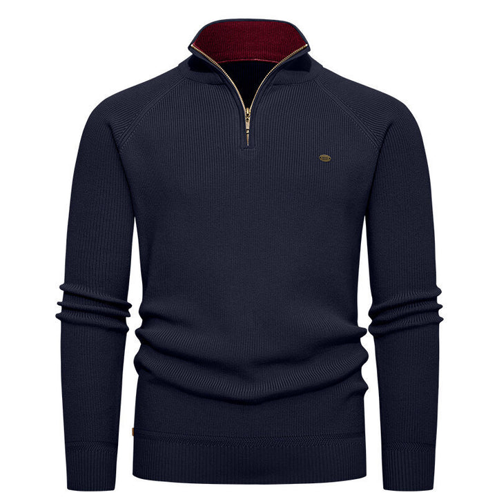 Men's high-quality knitted sweater with stand-up collar and modern zipper Lisslune