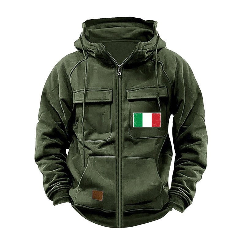Men's stylish hoodie jacket with practical pockets and adjustable collar Lisslune