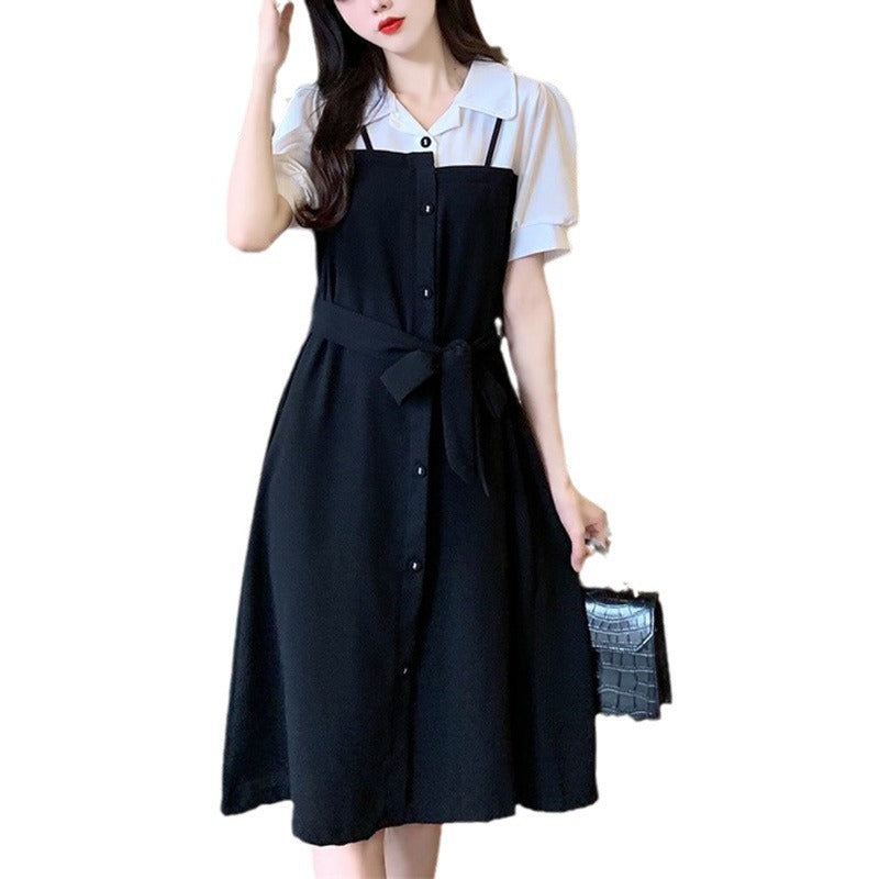 Women's shirt dress with tailored cut and button details