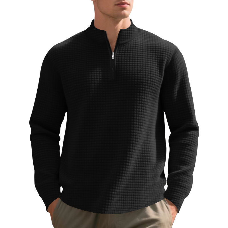 Men's sweatshirt with high collar and fashionable zipper Lisslune