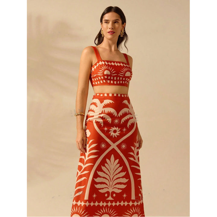 Ladies Crop Top and Maxi Skirt Set Lune London
