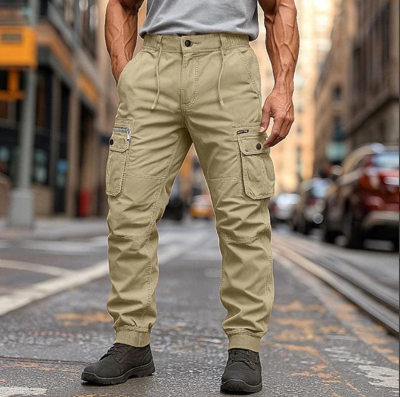 Men's cargo pants with multiple pockets and flexible fit Lisslune