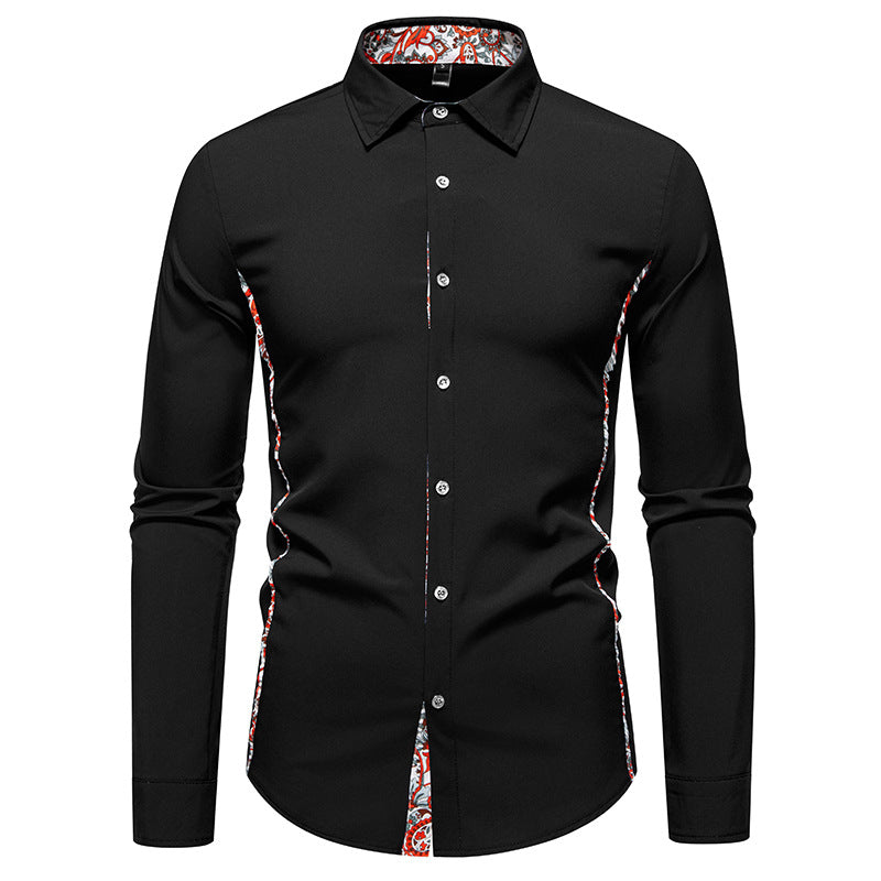 Men's long sleeve shirt with floral design and modern cut Lisslune