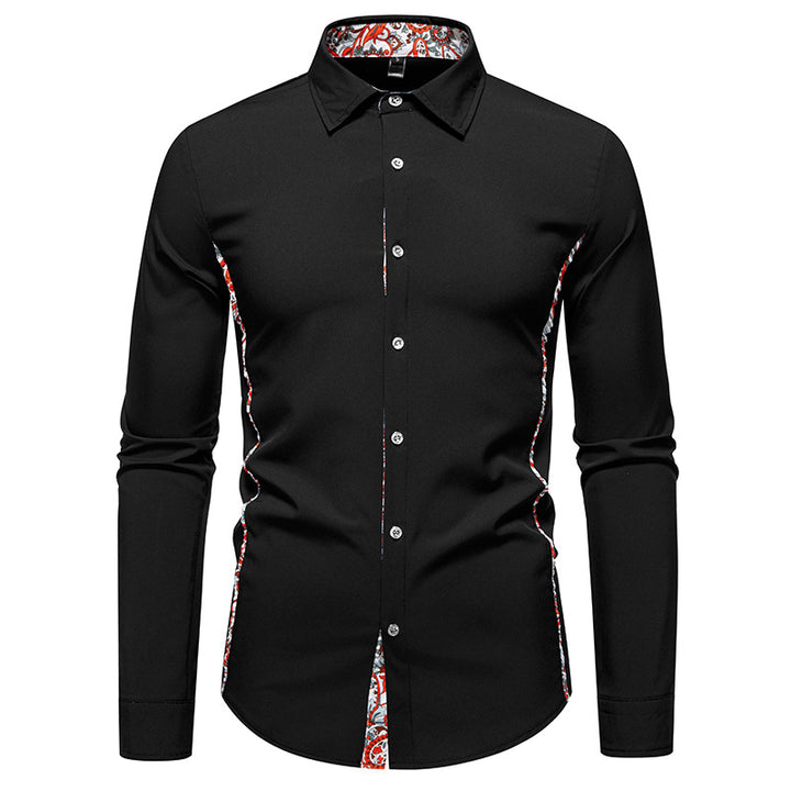 Men's long sleeve shirt with floral design and modern cut Lisslune