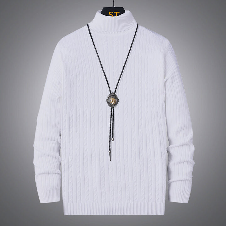 Men's turtleneck sweater with textured cable pattern Lisslune