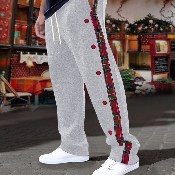 Men's comfortable leisure pants with fashionable button design Lisslune