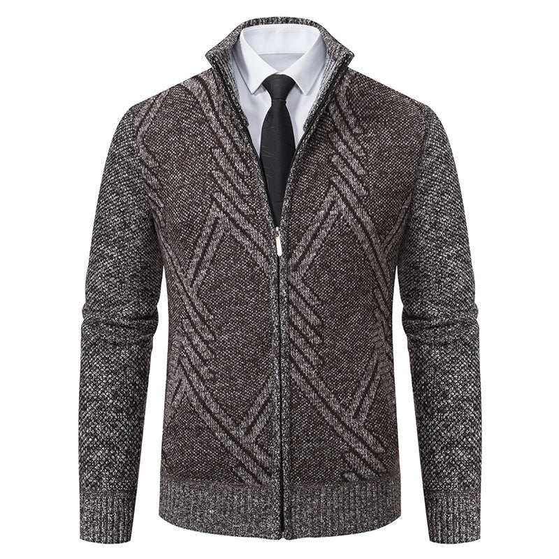 Men's Fashion Knit Pullover with Stand-Up Collar Lisslune