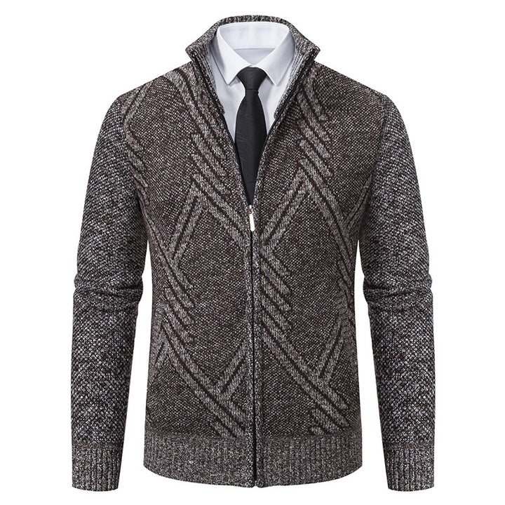 Men's Fashion Knit Pullover with Stand-Up Collar Lisslune