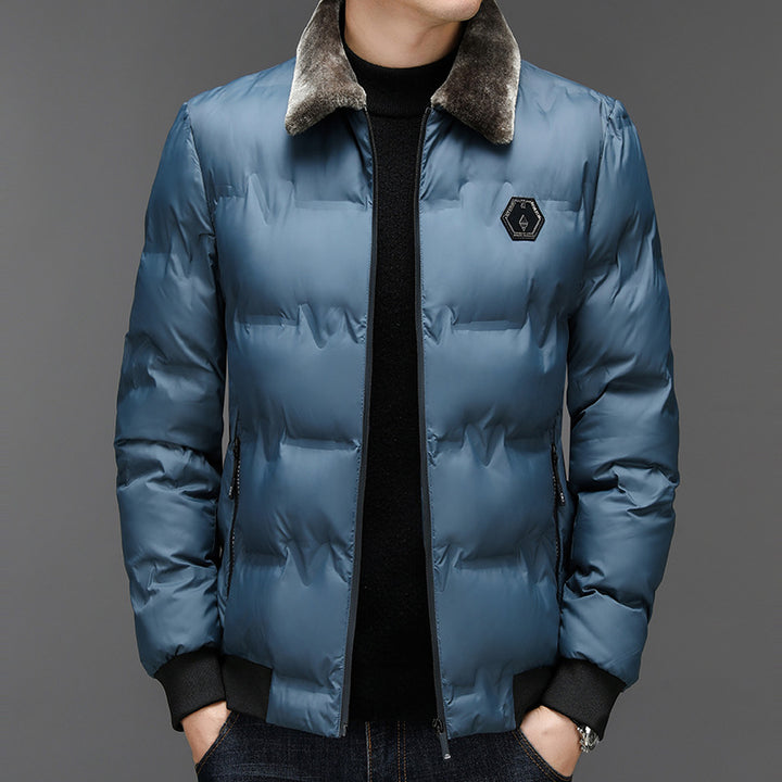 Men's quilted winter jacket with soft inner lining and elegant collar Lisslune
