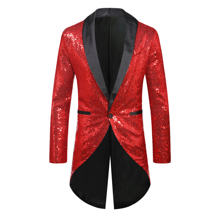 Men's Glittering Suit Blazer with Elegant Shawl Collar Lisslune