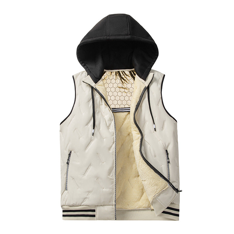 Men's padded vest with high collar and hood Lisslune
