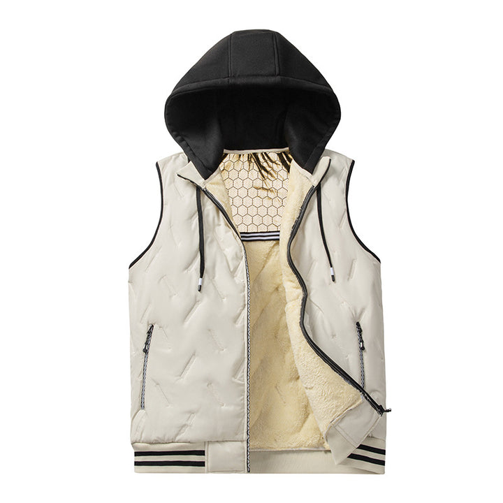 Men's padded vest with high collar and hood Lisslune