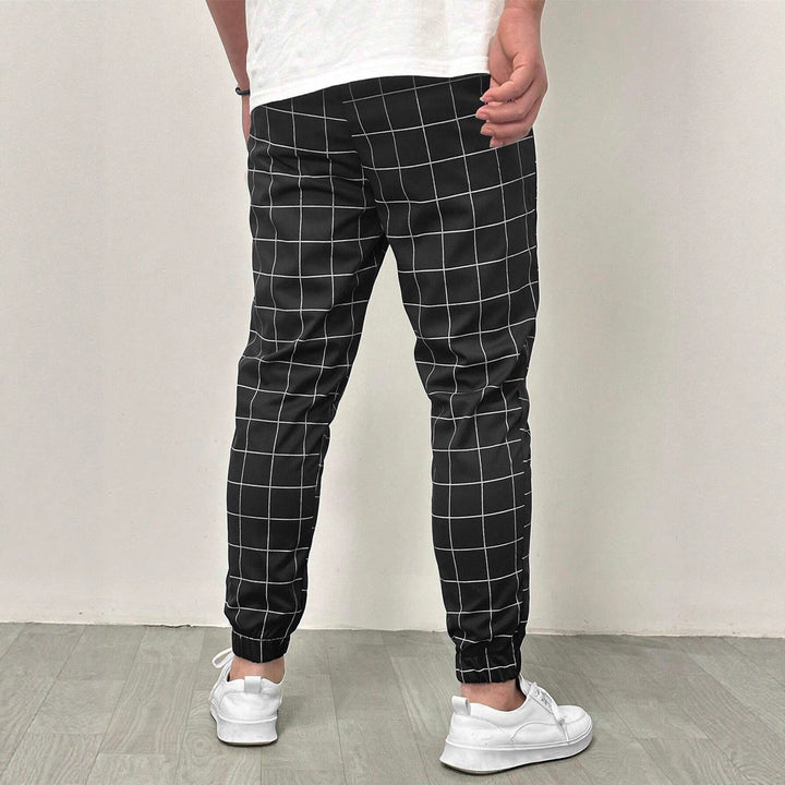 Men's sporty leisure pants with fashionable check pattern Lisslune