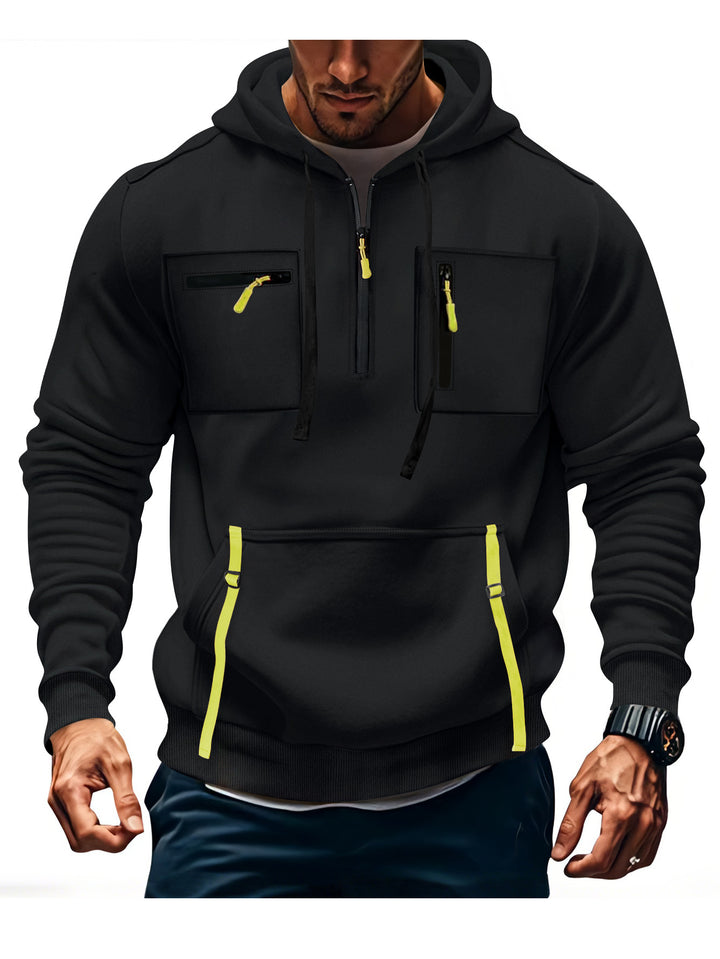 Men's stylish hoodie with functional zippered pockets Lisslune