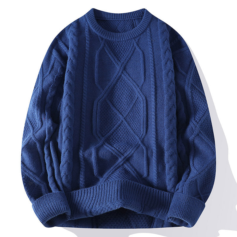 Men's Sweater with Modern Cable Pattern and Comfortable Fit Lisslune