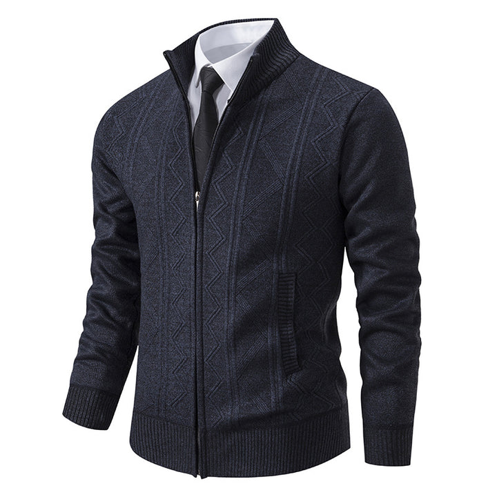 Men's cardigan with high collar and zipper Lisslune