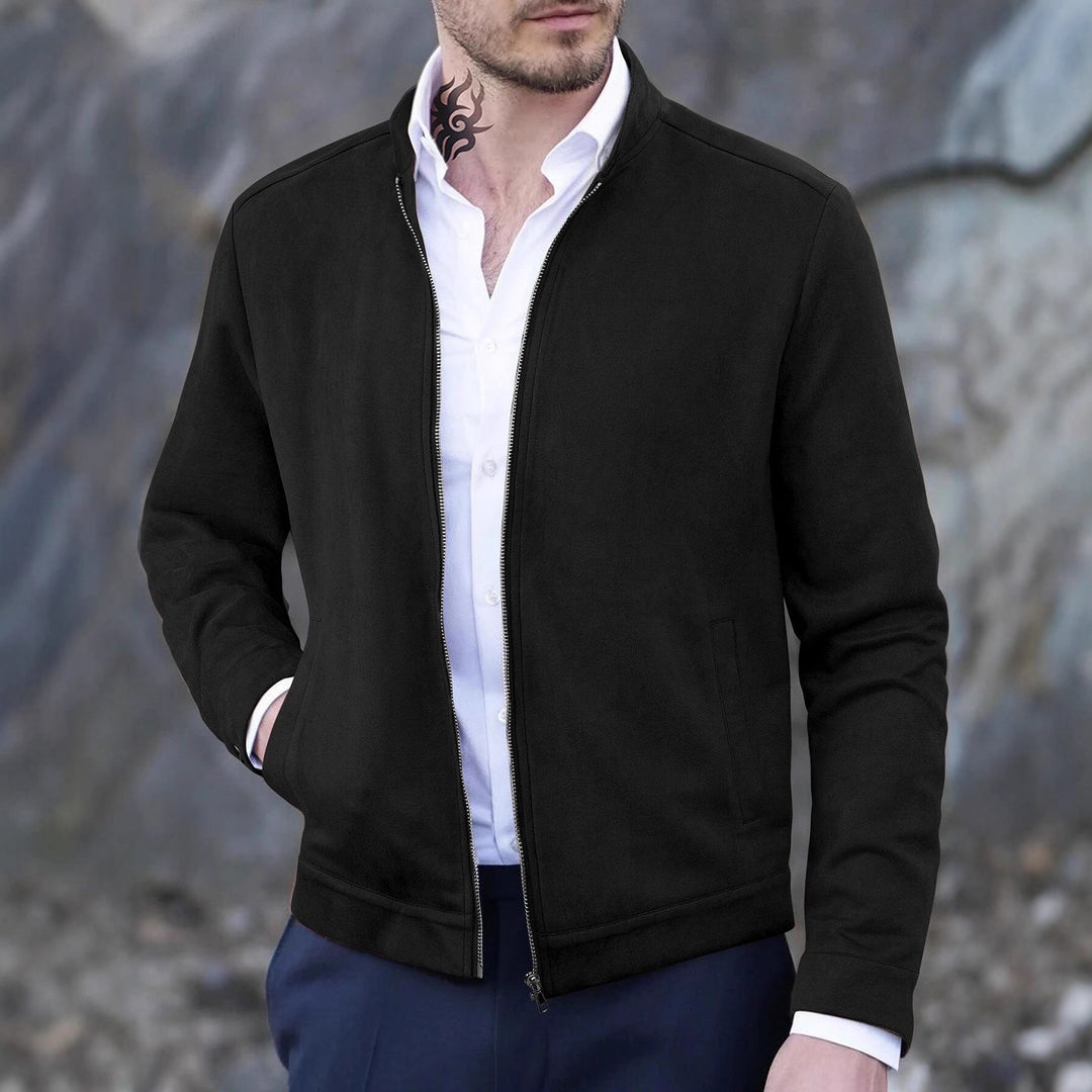 Men's fleece jacket with modern stand-up collar and soft inner lining Lisslune