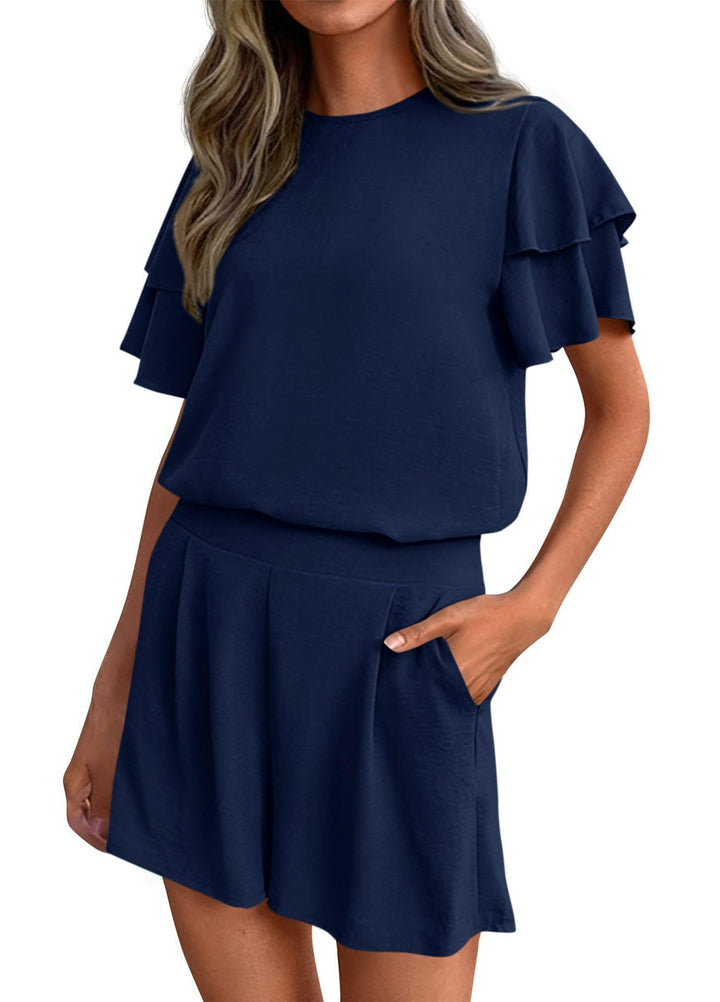 Women's Playful Jumpsuit with Ruffle Details and Side Pockets Lisslune