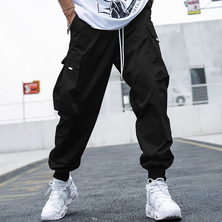 Men's casual utility pants with practical pockets and elastic hem Lisslune
