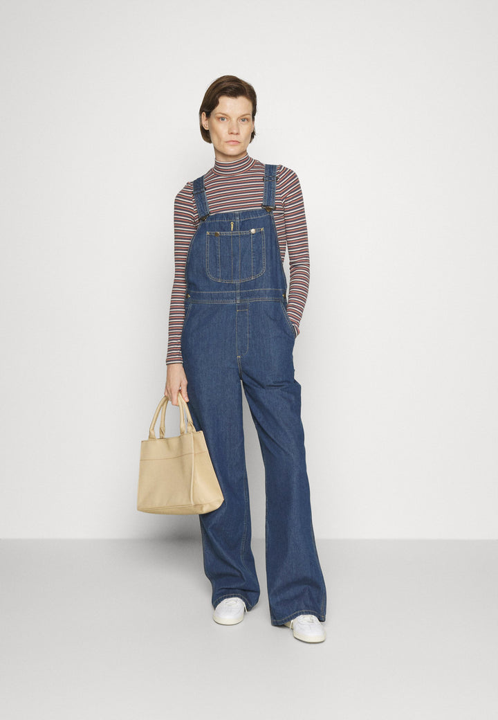 Women's denim overalls with wide leg and adjustable straps Lisslune