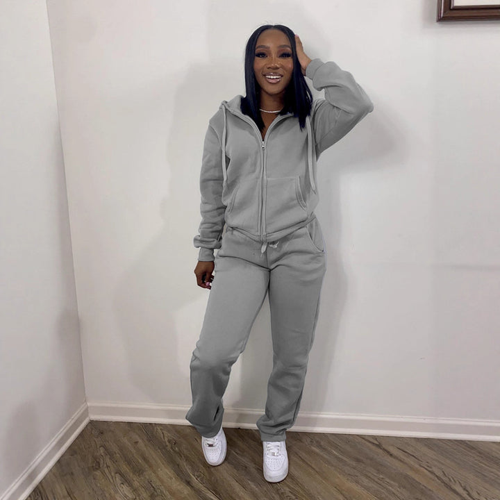 Women’s sporty leisure suit set with full zip Lisslune