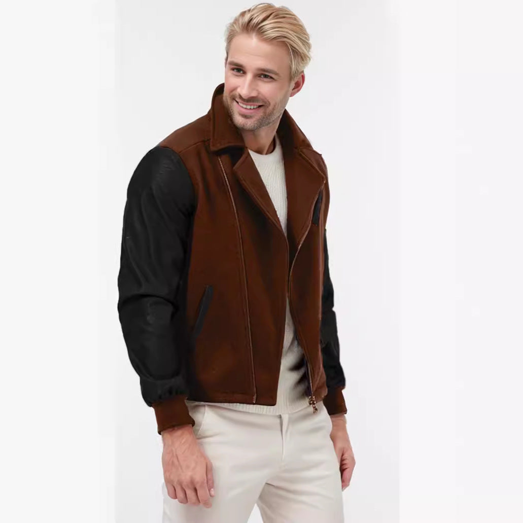 Men's fashionable transitional jacket with contrasting sleeves and practical pockets Lisslune