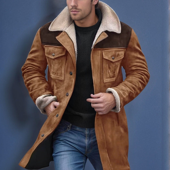 Men's lambskin jacket in a casual utility style with generous pockets Lisslune