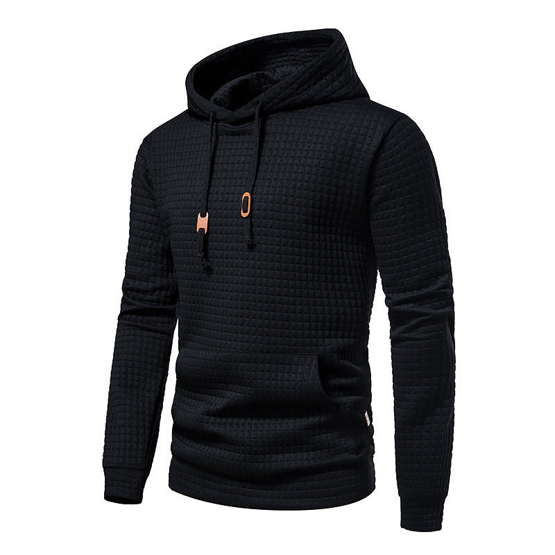Men's Hooded Sweatshirt with Textured Design Lisslune