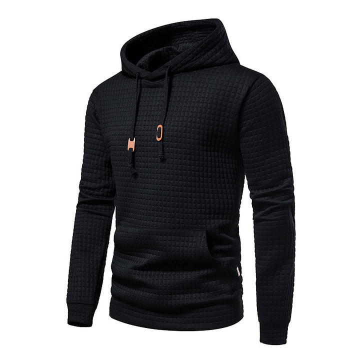 Men's Hooded Sweatshirt with Textured Design Lisslune