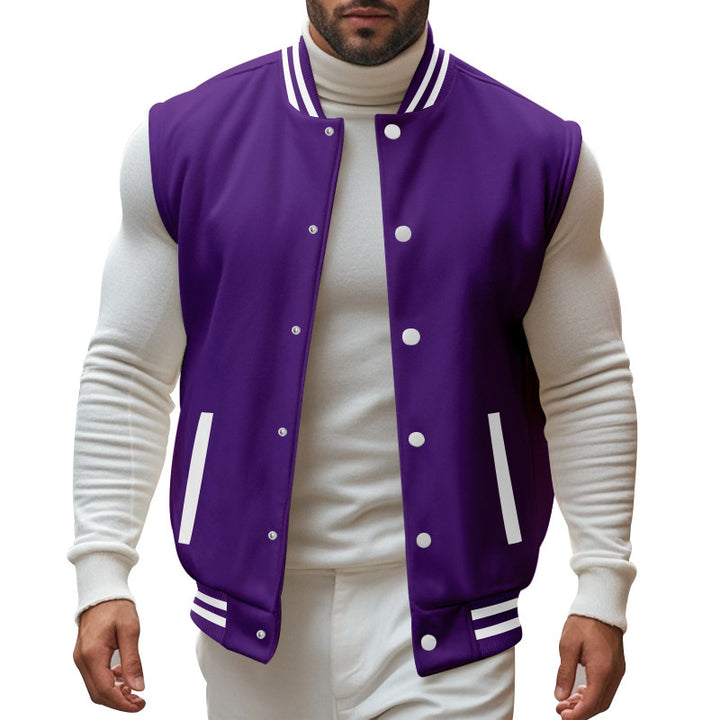 Men's baseball jacket in sporty style with practical pockets and contrasting inserts Lisslune