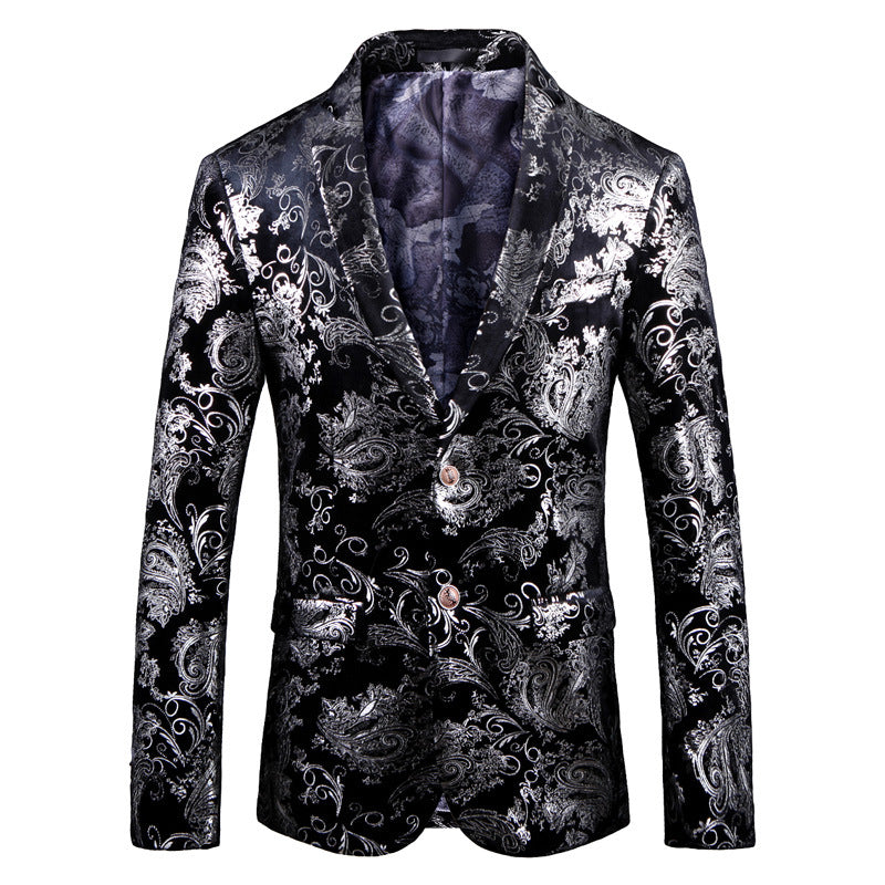 Men's elegant tuxedo blazer with floral sequin patterns Lisslune
