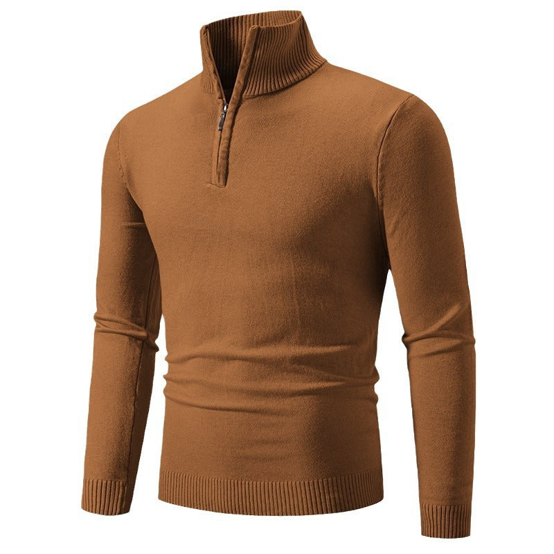 Men's sweater with short zipper and stand-up collar Lisslune