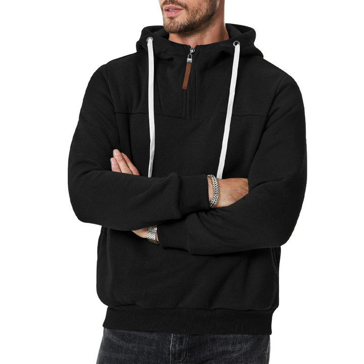 Men's stylish hoodie with innovative zipper and practical drawstrings Lisslune